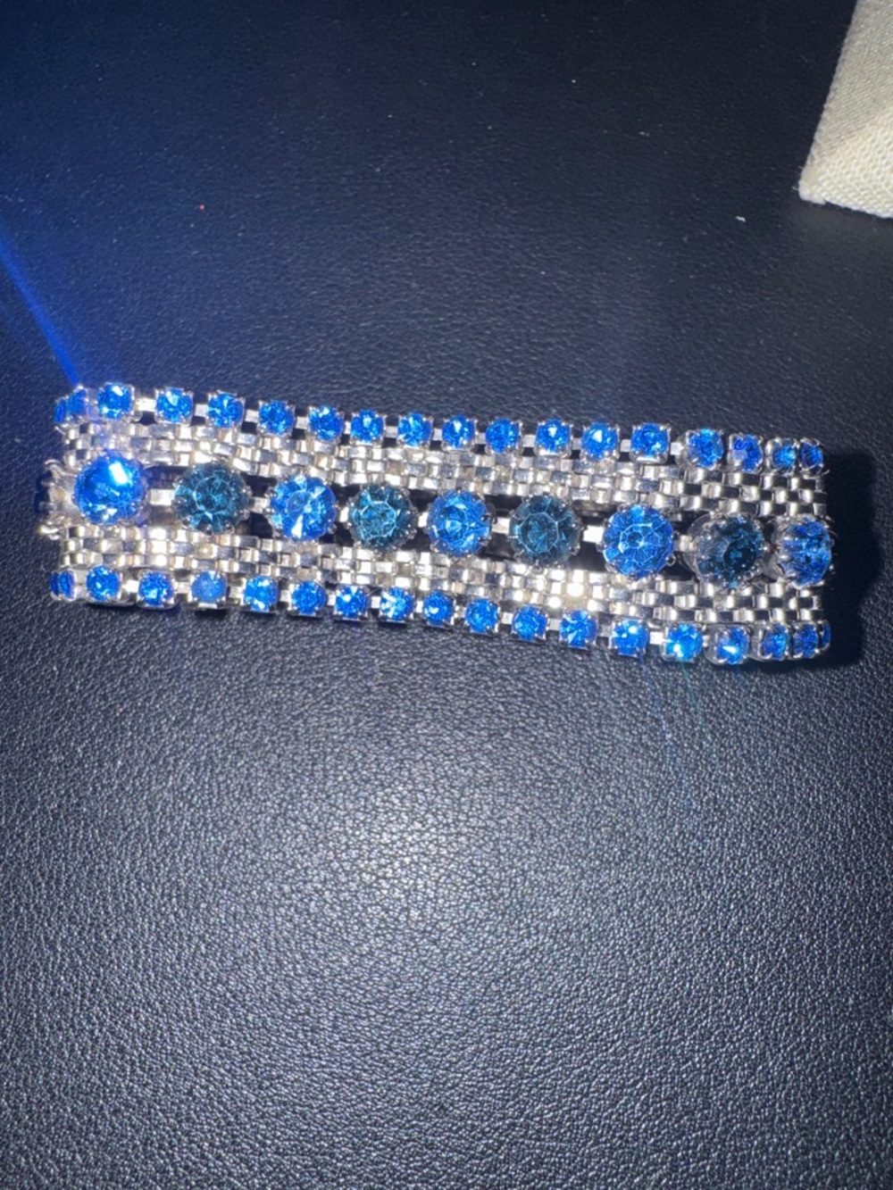 Vintage Weiss Blue Crystal Statement Bracelet